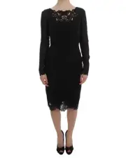 Dolce & Gabbana LaserCut Floral Cocktail Dress Women Black Dresses