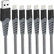 Arshcea 6 Pack iPhone Charger Cable 1M for Apple Charger, MFi Certified iPhone Charging Lightning Cable Nylon Braided for iPhone 14-5, iPad, iPod
