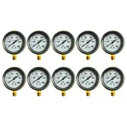 10 pcs Liquid Filled Pressure Gauge 0-5000 PSI 1/4" NPT LM Side Mount 2.5" Face