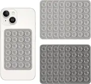 10pcs Silicone Suction Cup Phone Case Mount, Silicon Sticky Phone Grip, Hands-Free Mirror Shower Mobile Holder, Silicon Adhesive Phone Stand Sticky for Cell Phone (Dark Grey+Light Grey)