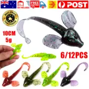 6-12x Soft Plastic Fishing Lure Tackle Paddle TAIL FLATHEAD Bream Bass Cod Lure