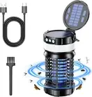 Solar Bug Zapper Outdoor, 2 in 1 Mosquito Zapper with LED Light, Rechargeable Co