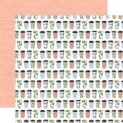 2 Sheets Echo Park Paper COFFEE & FRIENDS 12x12 Cardstock - Morning Latte