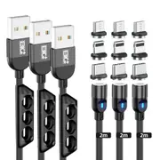 BIG+ Magnetic Charging & Data Transfer Cable Black 3 Pack