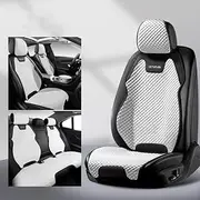 YOUFOX Car Seat Covers Suitable for Subaru Subaru Forester Tribecca Vogue Cross Reckout Back Car Seat Cover Waterproof Auto Parts Front and Rear 5 Seats, Black, White