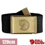 【FJALLRAVEN 小狐狸】CANVAS BRASS BELT 率性軍事復古風銅釦帆布皮帶 120CM/77297-550 黑