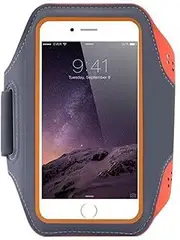 Universal Breathable Sports Running Armband Arm Band Cell Mobile Phone Holder Case Sleeve Strap for 5-6.5'' Adjustable (Orange)