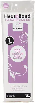 Heat'n Bond Lightweight Iron-On Fusible Interfacing 20"X36"