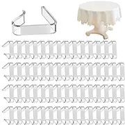 Tablecloth Clips,60X Dining Tablecloth Holder Clear Clips | Celebration Wedding Banquet Table Cloth Secure Clamps for Restaurants, Hotel, Home