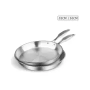SOGA Stainless Steel Fry Pan 26cm & 36cm – Top Grade Induction