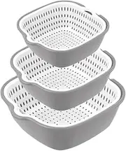 Washing Vegetable Baskets in The Kitchen Fruit Baskets Multi-Layer Stackable Vegetable Sinks, Strainer and Washing Fruits and Vegetables Kitchen Colander Set