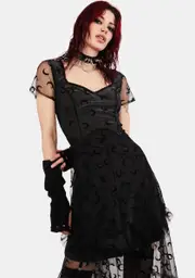 [Jawbreaker] Moon Mesh Overlay Mini Dress