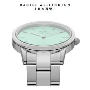 Daniel Wellington 手錶 Iconic Link Mint 36mm薄荷綠精鋼錶-耀目亮銀-粉綠錶盤(DW00100539)