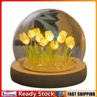 Artificial Tulip Flower Night Light DIY Table Lamp Christmas Gifts (Yellow)