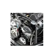 Aeroflow Billet Aluminium Power Steering Bracket Suit Small Block Chevy Black