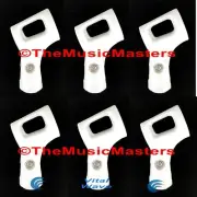 6X WHITE Handheld MICROPHONE CLIP Karaoke DJ Tripod Mic Stand Holder Clamp Mount
