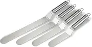 NewlineNY Professional Baker’s All Stainless Steel 4 Spatula Set – 6” 8” 10” and 12” Offset Blades for Better Icing Frosting Decorating