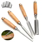 4Pcs Wood Carving Roughing Gouges Chisels Set Hand Woodworking Professional Tool