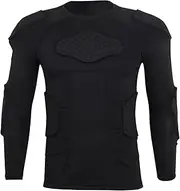 [Topeter] Men’s Padded Compression Shirt Long Sleeve Shoulder Chest Rib Protector T-Shirt