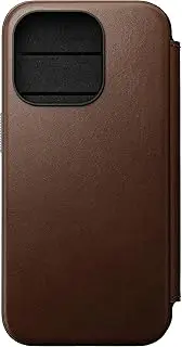 Nomad Ecco Leather Folio Case for iPhone 15 Pro, Brown