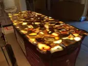 Agate Table Top, Yellow Agate Counter Top, Agate Geode, Agate Home Table Decors