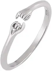 [Oidims] Cute Pinky Swear Thin Tail Rings for Women Teen Girls Hand Gestures Finger Ring Expandable Stacking Dainty Fashion Daughter Adjustable Open Size Promise Minimalist Birthday Best Friends Bff Gifts