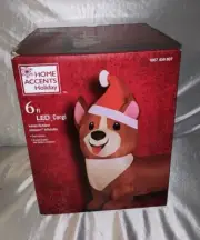 Christmas Home Accents Gemmy 6 ft Corgi Holiday Cheer Airblown Inflatable NIB