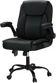 Artiss Massage Office Chair, PU Leather 2 Point Ergonomic Gaming Computer Desk Recliner Chairs Armchair for Room Executive Home, Up to 105 Degree Back Recline Adjustment Black