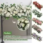 50/100CM DIY Wedding Rose Flower Wall Arrangement Arch Row Backdrop Home Decor