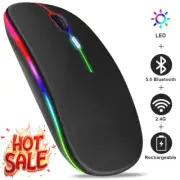 New RGB 3600DPI Wireless Mouse Rechargeable Bluetooth Mice Computer Gaming Mouse