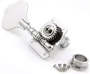 JOINPAYA 4r Bass Machine Head Tuners Elephant Ear Silver 1:24 Gear Ratio Sturdy Hard Zinc Alloy Bass Tuning Pegs for Bass Guitar