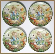 NEW RARE William Sonoma S/4 Beatrix Potter Peter Rabbit Salad Plates Easter NIB