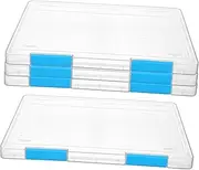 GANAZONO 4pcs Box A4 Paper Storage Box Organizer Multifunctional Paper Storage Case Document Storage File Organization Large Lid Desktop For Documents Boxes Container Plastic Transparent