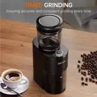 Anti-static Conical Burr Coffee Grinder, Adjustable Electric Mill, black