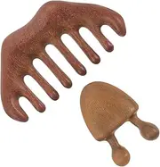 SHERCHPRY Wooden Scalp Massager Face Tool Natural Wood Wide Tooth Comb for Hair Care Scalp Massage Safe for All Skin for Home Travel Use