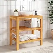 Bathroom Vanity Bathroom Vanity Cabinet with 2 Shelves 74x45x75 cm Solid Wood
