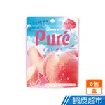 日本甘樂 KANRO 鮮果實軟糖 PURE 幸福白桃氣泡飲 盒裝6入 多入組 軟糖 日本糖果 現貨 蝦皮直送