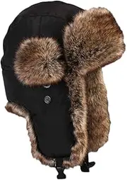 [Insun] Unisex Aviator Hat Winter Hat Warm Pilot Hat with Faux Fur Winter Hat Ear Muffs Bomber Hat