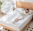 Cooling Mattress Pad Quilted Fitted Topper Bed Protector Cover Thick Pillow Top
