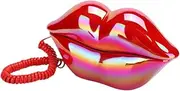 Homoyoyo Red-Lips Corded Phone Decor Creative Lips Dial Phone Ornament for Home Unique Household Decor Simple Beautiful Design for Friends Family