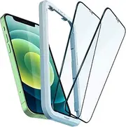 SPIGEN AlignMaster Glas.tR Full Cover Screen Protector Designed for Apple iPhone 12 mini (2020) [5.4-inch] Auto Align Technology Tempered Glass [2-Pack] - Black