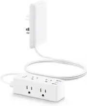 5' Flat Extension Cord-Outlet Cover,Flat Plug Power Strip-6 Outlets & 3 USB Port