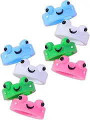 [GAROZATION] Elegant Resin Frog Ring Set 8pcs Animal Finger Jewelry Frogs Ring Fashion Accessory Random Color
