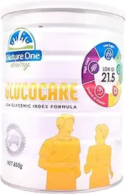 NATURE ONE DAIRY GlucoCare Low Glycemic Formula Adults above 18 years -Low Glycemic Index 21.5 -High Protein -High Fibre -Low Sugar for Diabetes Management, 850g