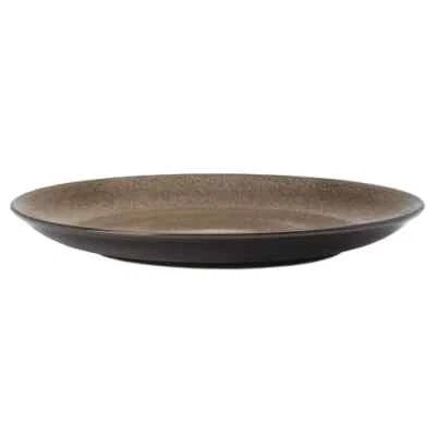 Oneida L6753059123C Rustic Chestnut 7" Two-Tone Porcelain Coupe Plate - 3 Doz