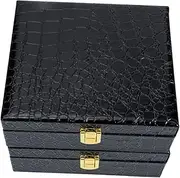 minkissy Stylish Case 2pcs Box with Leather Handle Waterproof Storage Travel Case