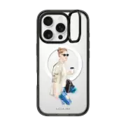 iPhone 16 Pro Impact Ring Stand Case MagSafe Compatible Lady Drinking Coffee