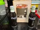 CERAMIC COCA COLA CONTOUR BOTTLE SHAPE SALT & PEPPER SHAKER SET NIB