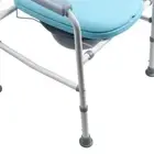Steel PVC Commode Chair Adjustable Height Anti Slip Bedside Toilet