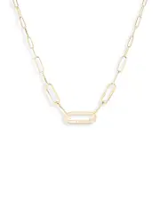 Dinh Van 18K Yellow Gold Maillon Diamond Pave Link Pendant Necklace, 16.93